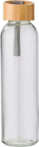 Botella vidrio 500 ml con tapón bambú