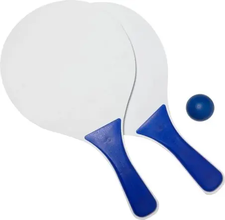 Set 2 palas madera pelota bolsa red blanca playa