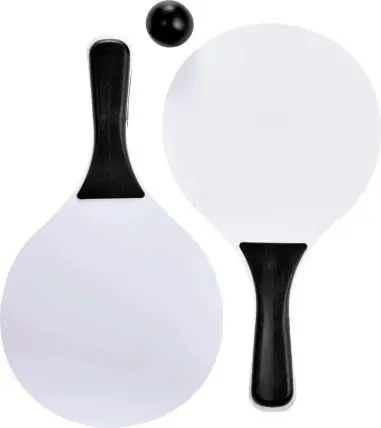 Set 2 palas madera pelota bolsa red blanca playa