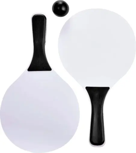Set 2 palas madera pelota bolsa red blanca playa