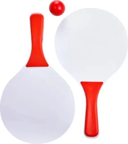 Set 2 palas madera pelota bolsa red blanca playa