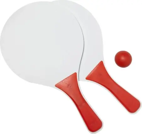Set 2 palas madera pelota bolsa red blanca playa