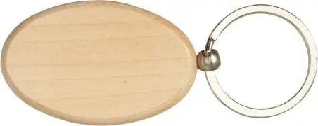 Llavero oval de madera con anilla