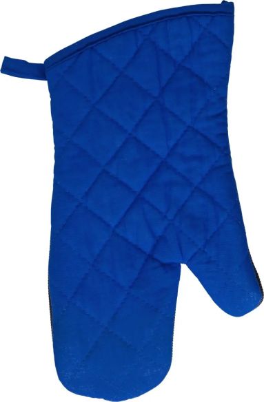 Manopla horno algodón empuñadura goma REACH rojo azul