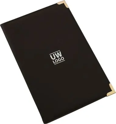 Carpeta PU A4 esquinas metálicas bolsillos personalizable