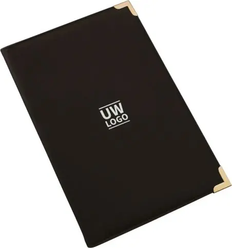 Carpeta PU A4 esquinas metálicas bolsillos personalizable