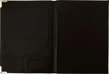 Carpeta PU A4 esquinas metálicas bolsillos personalizable