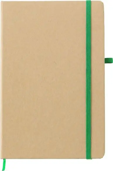 Cuaderno papel piedra A5 80p lineadas banda elástica