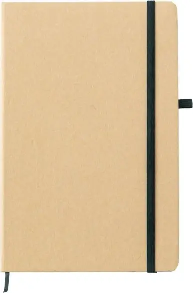 Cuaderno papel piedra A5 80p lineadas banda elástica