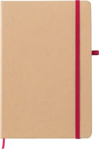 Cuaderno papel piedra A5 80p lineadas banda elástica