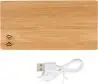 Powerbank bambú 6000 mAh inalámbrico 2 USB LED cable - Imagen 4