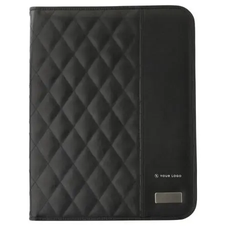 Portadocumentos A4 PU acolchado rombos bloc 25 hojas