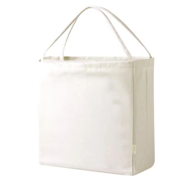 Bolsa algodón reciclado 300g/m2 fuelle asas 60cm 12 kg