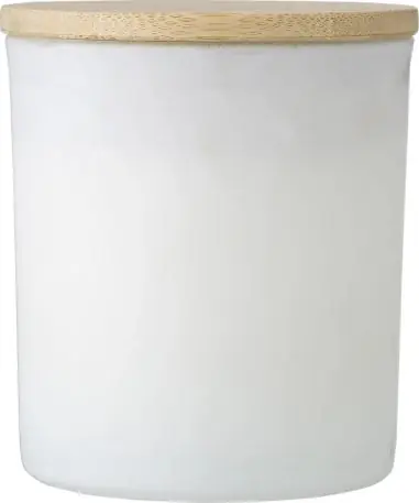Vela de cristal con tapa de bambú 33 h