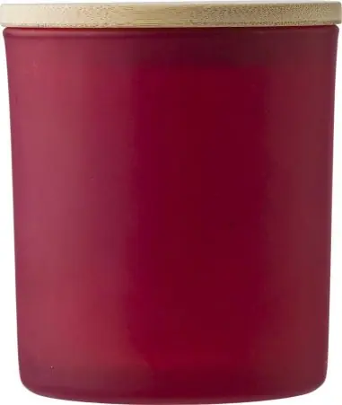 Vela de cristal con tapa de bambú 33 h