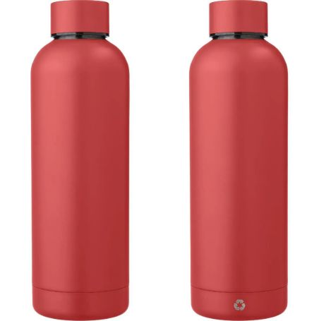 Botella acero reciclado doble pared 500 ml grabado y caja