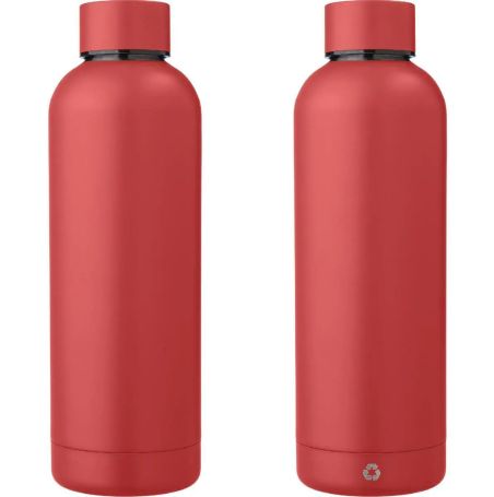 Botella acero reciclado doble pared 500 ml grabado y caja