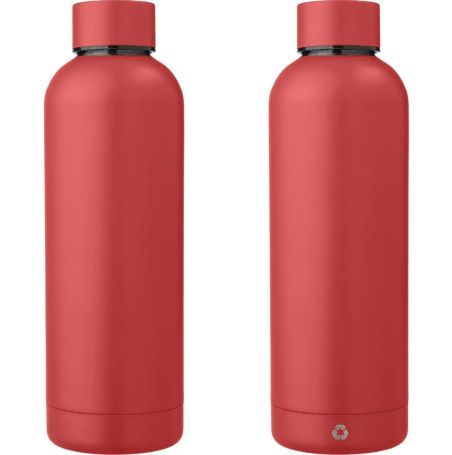 Botella acero reciclado doble pared 500 ml grabado y caja