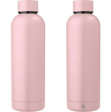 Botella acero reciclado doble pared 500 ml grabado y caja