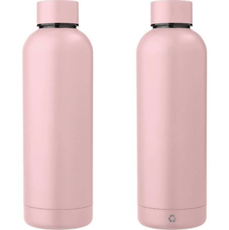 Botella acero reciclado doble pared 500 ml grabado y caja