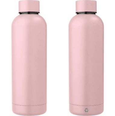 Botella acero reciclado doble pared 500 ml grabado y caja