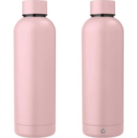Botella acero reciclado doble pared 500 ml grabado y caja