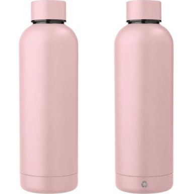 Botella acero reciclado doble pared 500 ml grabado y caja