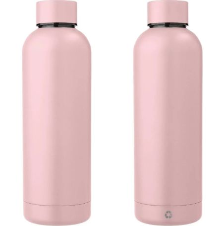 Botella acero reciclado doble pared 500 ml grabado y caja