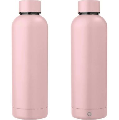 Botella acero reciclado doble pared 500 ml grabado y caja