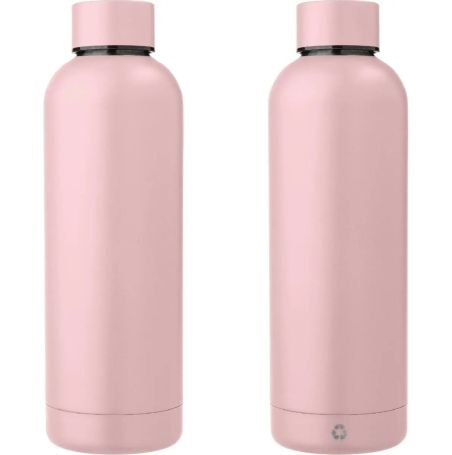 Botella acero reciclado doble pared 500 ml grabado y caja