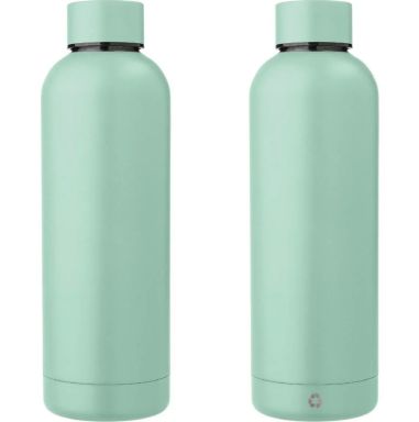 Botella acero reciclado doble pared 500 ml grabado y caja