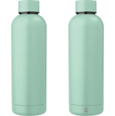 Botella acero reciclado doble pared 500 ml grabado y caja