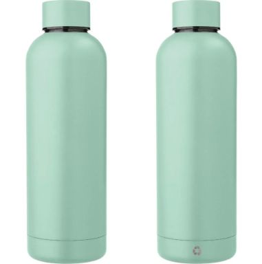 Botella acero reciclado doble pared 500 ml grabado y caja