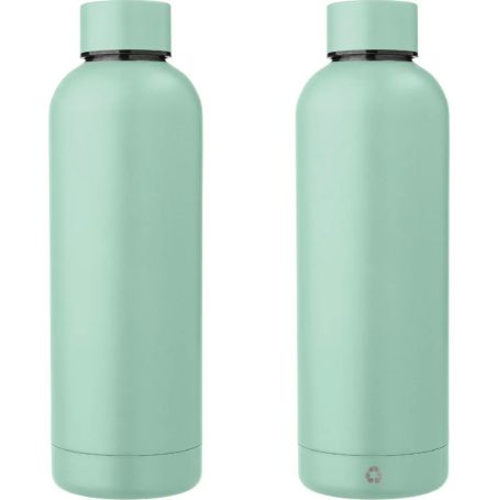 Botella acero reciclado doble pared 500 ml grabado y caja