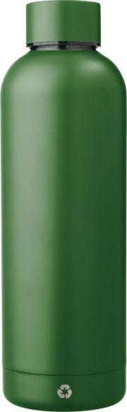 Botella acero reciclado doble pared 500 ml grabado y caja