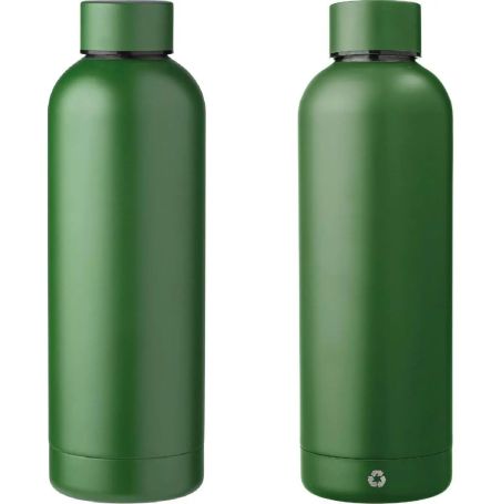 Botella acero reciclado doble pared 500 ml grabado y caja