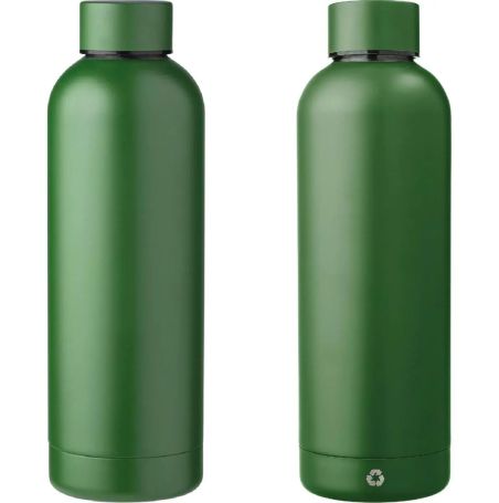 Botella acero reciclado doble pared 500 ml grabado y caja