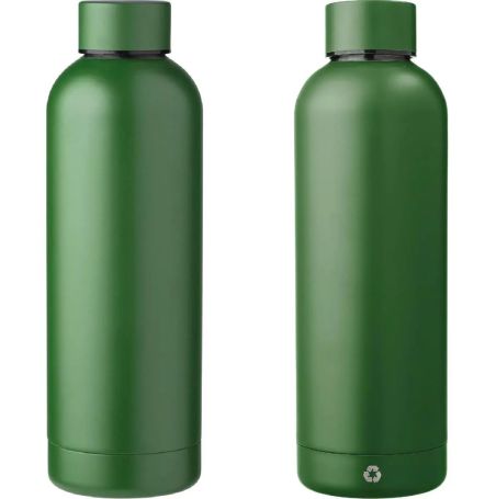 Botella acero reciclado doble pared 500 ml grabado y caja