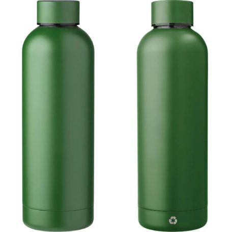 Botella acero reciclado doble pared 500 ml grabado y caja