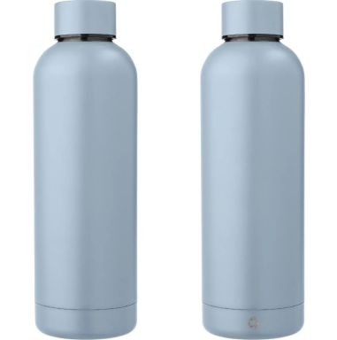 Botella acero reciclado doble pared 500 ml grabado y caja