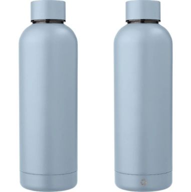 Botella acero reciclado doble pared 500 ml grabado y caja