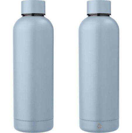 Botella acero reciclado doble pared 500 ml grabado y caja