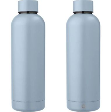 Botella acero reciclado doble pared 500 ml grabado y caja