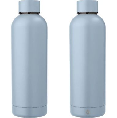 Botella acero reciclado doble pared 500 ml grabado y caja