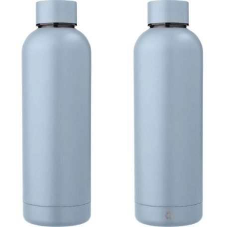 Botella acero reciclado doble pared 500 ml grabado y caja