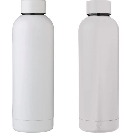Botella acero reciclado doble pared 500 ml grabado y caja