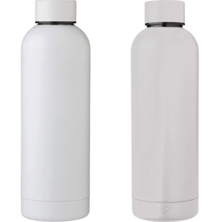 Botella acero reciclado doble pared 500 ml grabado y caja