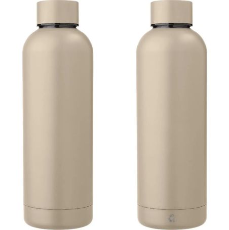 Botella acero reciclado doble pared 500 ml grabado y caja