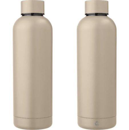 Botella acero reciclado doble pared 500 ml grabado y caja