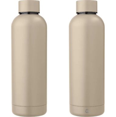 Botella acero reciclado doble pared 500 ml grabado y caja